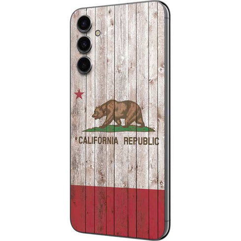 California Flag Dark Wood Galaxy A14 5G Skin